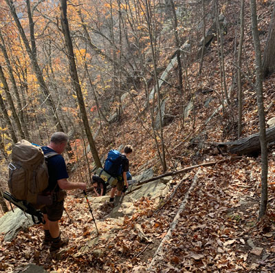Down the ledges